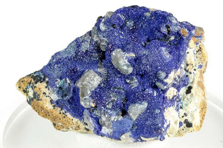 Gleaming Cerussite Crystals on Sparkling Azurite - Congo #346131